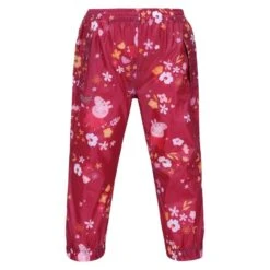 Regatta Pantalon Imperméable FLORAL Enfant (Rose Foncé / Orange)