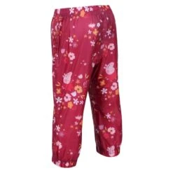 Regatta Pantalon Imperméable FLORAL Enfant (Rose Foncé / Orange) -Regatta Boutique pantalon impermeable floral enfant rose fonce orange 3