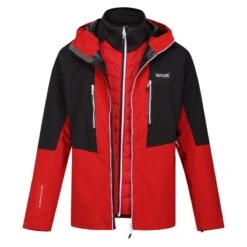 Regatta Veste Imperméable SACRAMENTO Homme (Rouge Danger / Cendre)