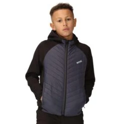 Regatta Veste Matelassée KIELDER HYBRID Enfant (Noir / Gris Phoque) -Regatta Boutique veste matelassee kielder hybrid enfant noir gris phoque 3